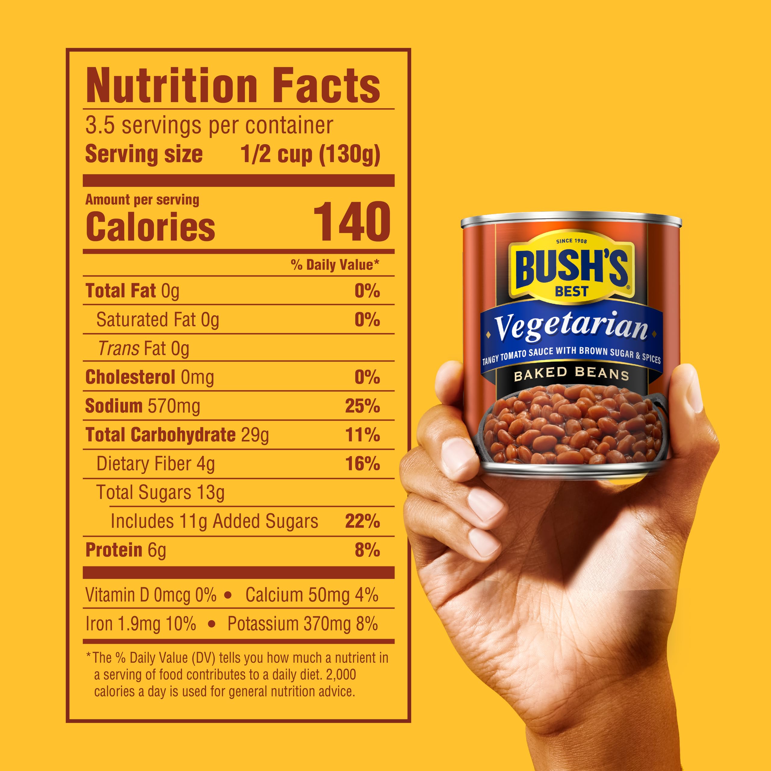Bush's Best Vegetarian Baked Beans served in a bowl showcase rich tangy flavor.