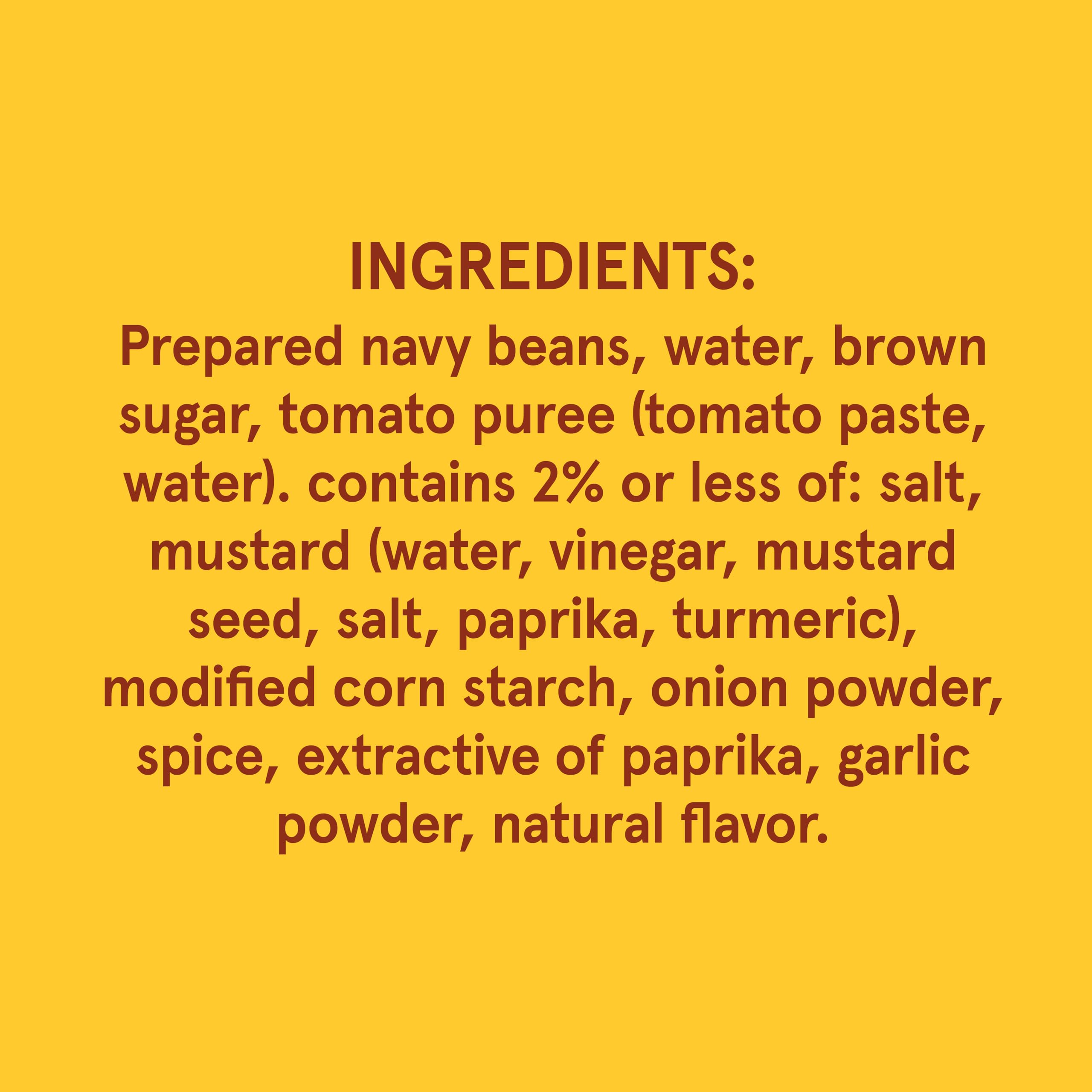 Bush's Best Vegetarian Baked Beans slow-cooked navy beans deliver hearty texture for family meals.
