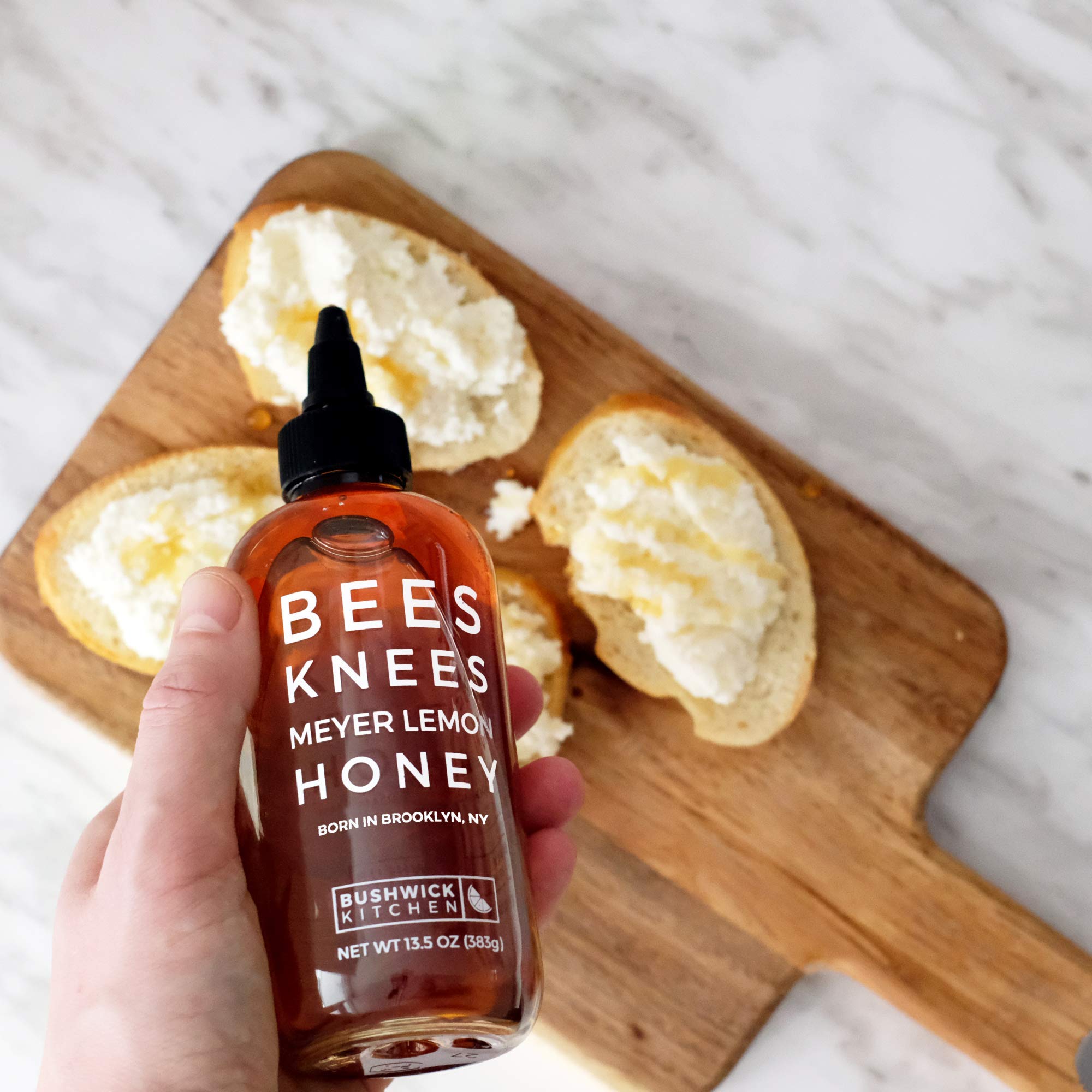 12.5 oz squeezable bottle supports easy drizzling from Bushwick Kitchen.
