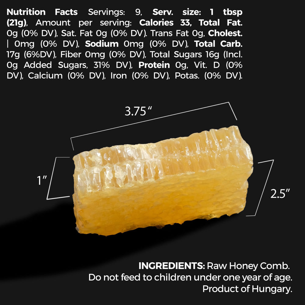 Bees Knees honeycomb slice with golden glow ready to taste