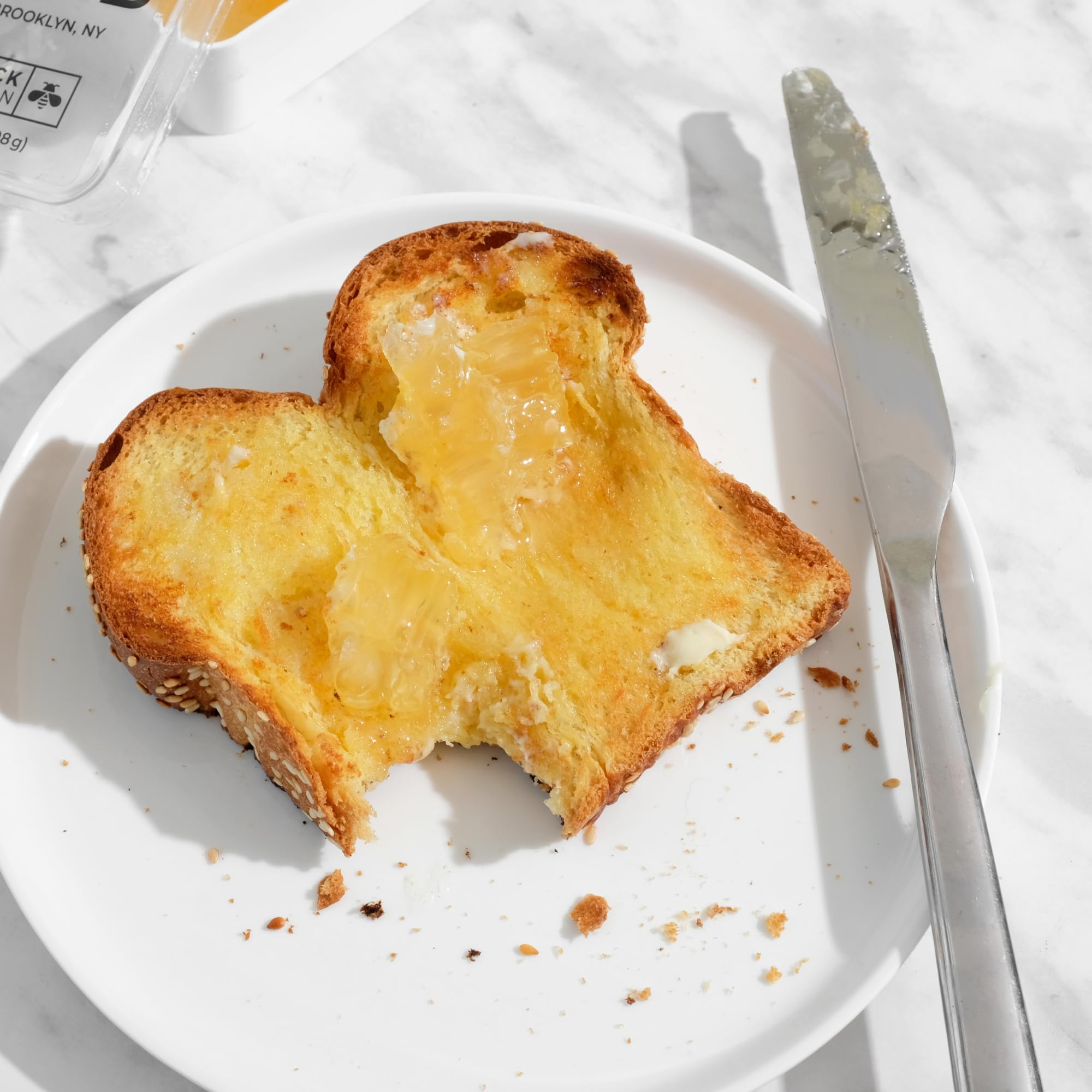 Bees Knees honeycomb with tea adds gentle sweetness