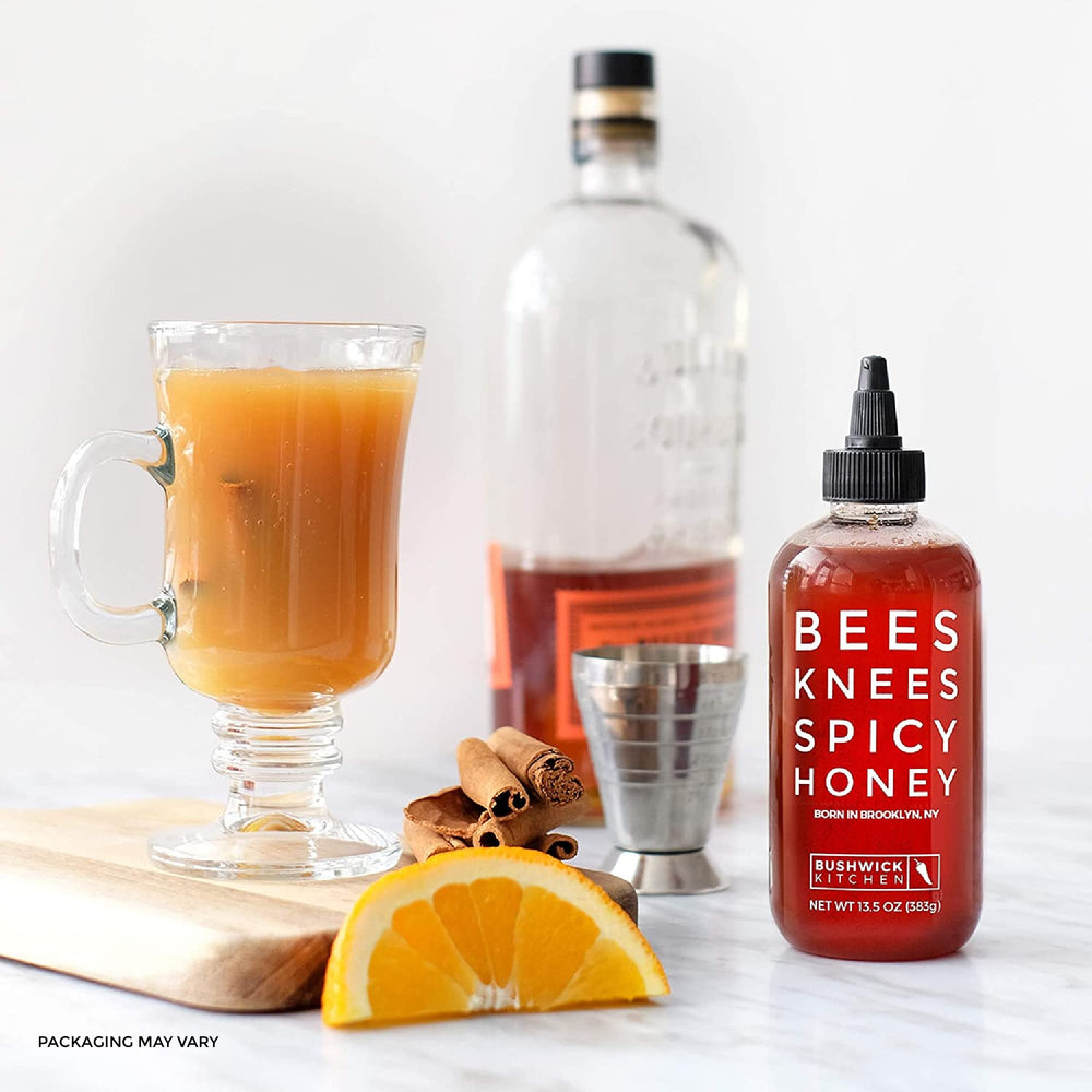 Bushwick Kitchen Bees Knees Spicy Honey 12.5 oz bottle, perfect for gifts.