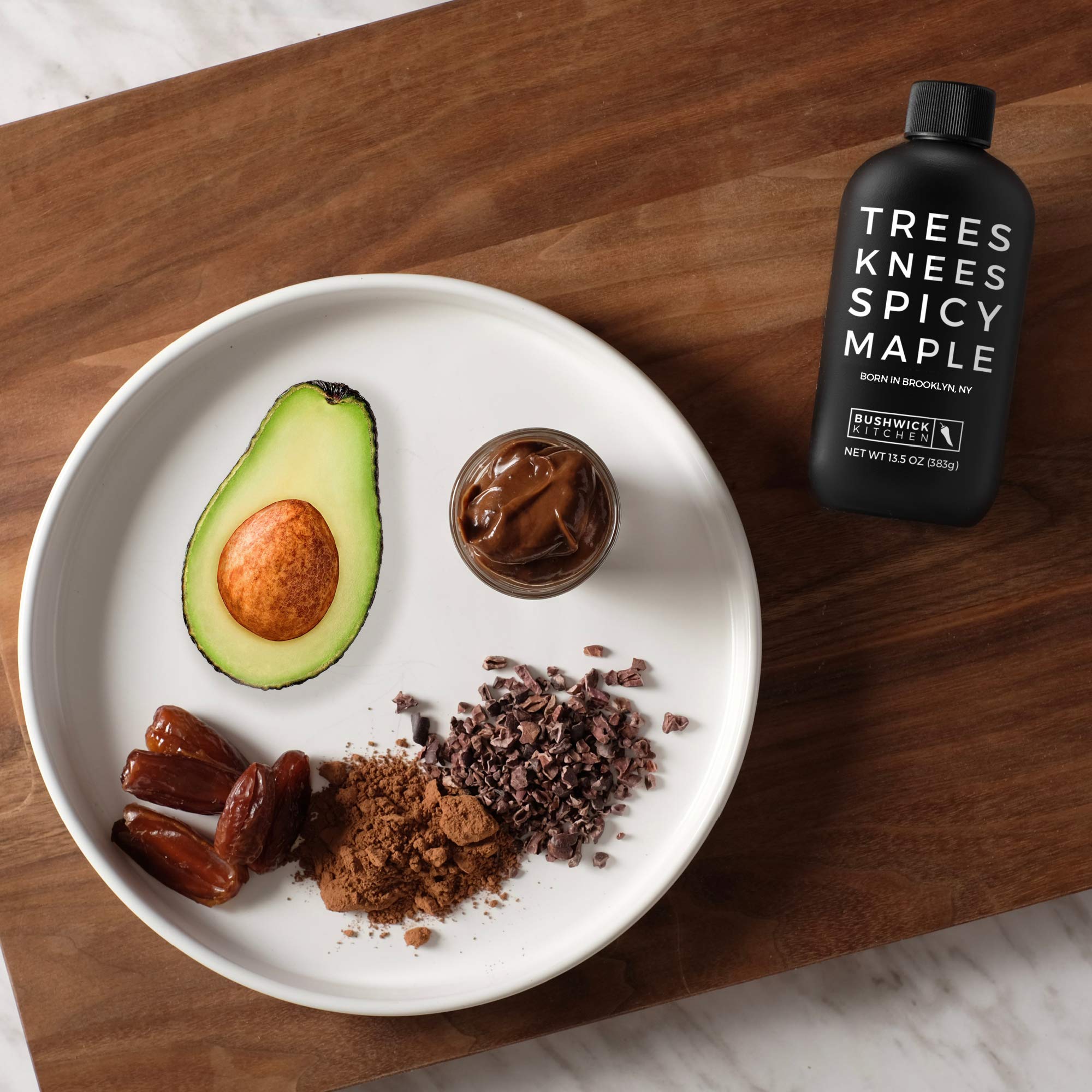 Waffle topped with Trees Knees spicy maple glaze.