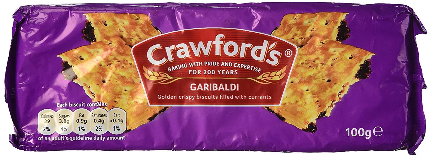 BUTO Crawford's Garibaldi Biscuits 100g with currants, ideal pairing for tea or coffee