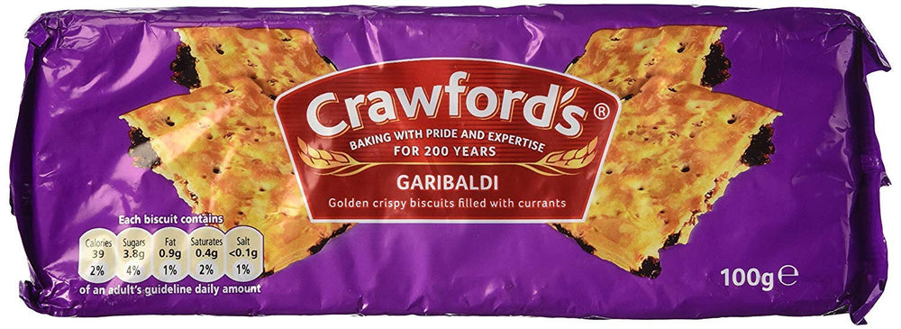 BUTO Crawford's Garibaldi Biscuits 100g with currants, ideal pairing for tea or coffee