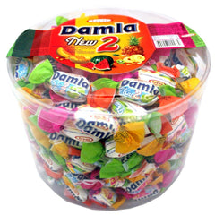 BUTO Damla New 2 Fancy Filled Soft Candy packaging showing tropical flavors, ideal for celebrations.