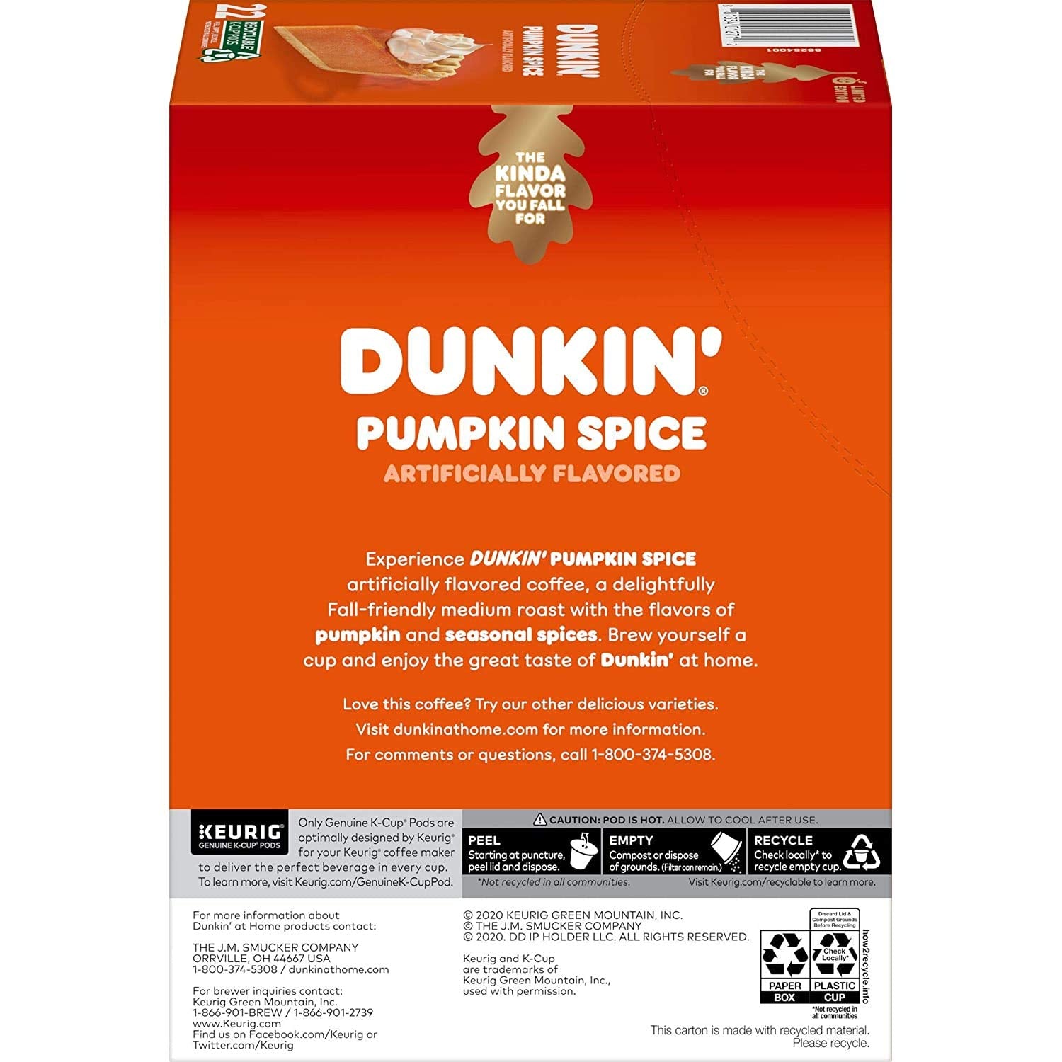 BUTO Dunkin Pumpkin Spice capsules close-up, capturing warm spices and rich roast.