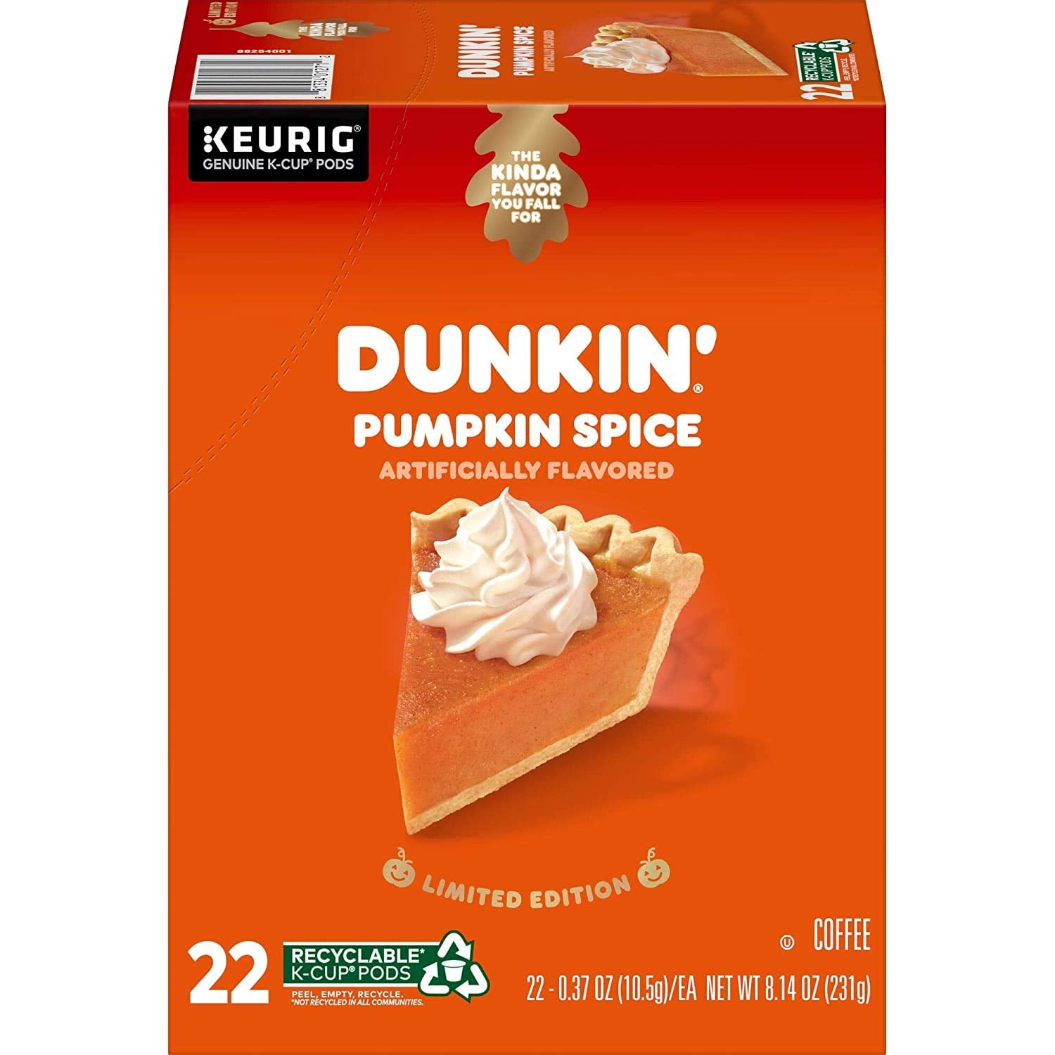 BUTO Dunkin Pumpkin Spice coffee pods packaging shot, perfect for seasonal gifting.