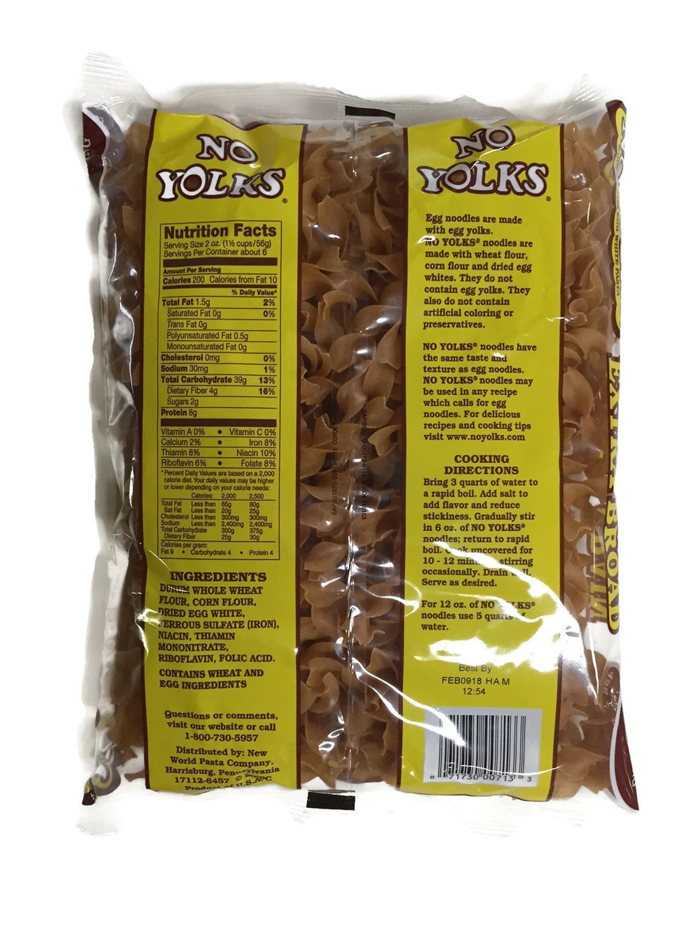 Ingredients label highlights whole grain content for fiber-friendly meals.