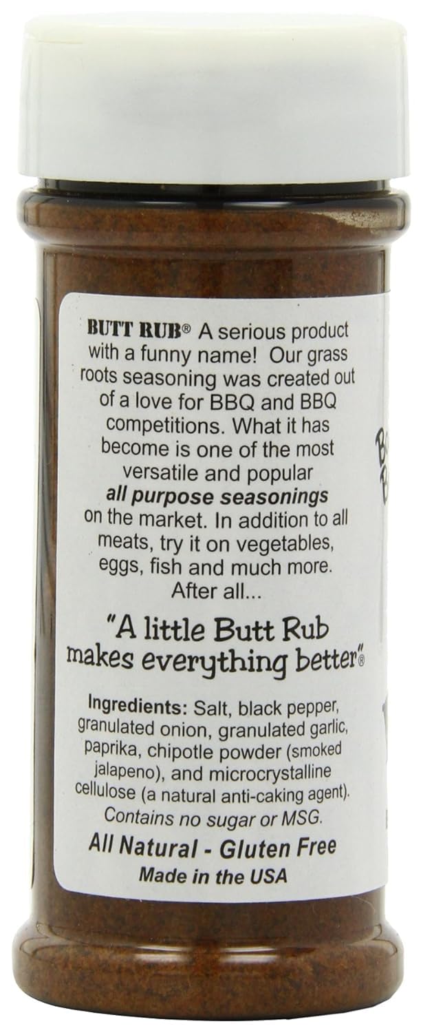 Bad Byron’s Butt Rub bottle pouring ready for pork, chicken and more.