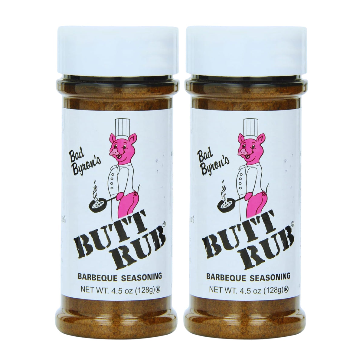 Bad Byron’s Butt Rub jar front view for versatile grill seasoning.