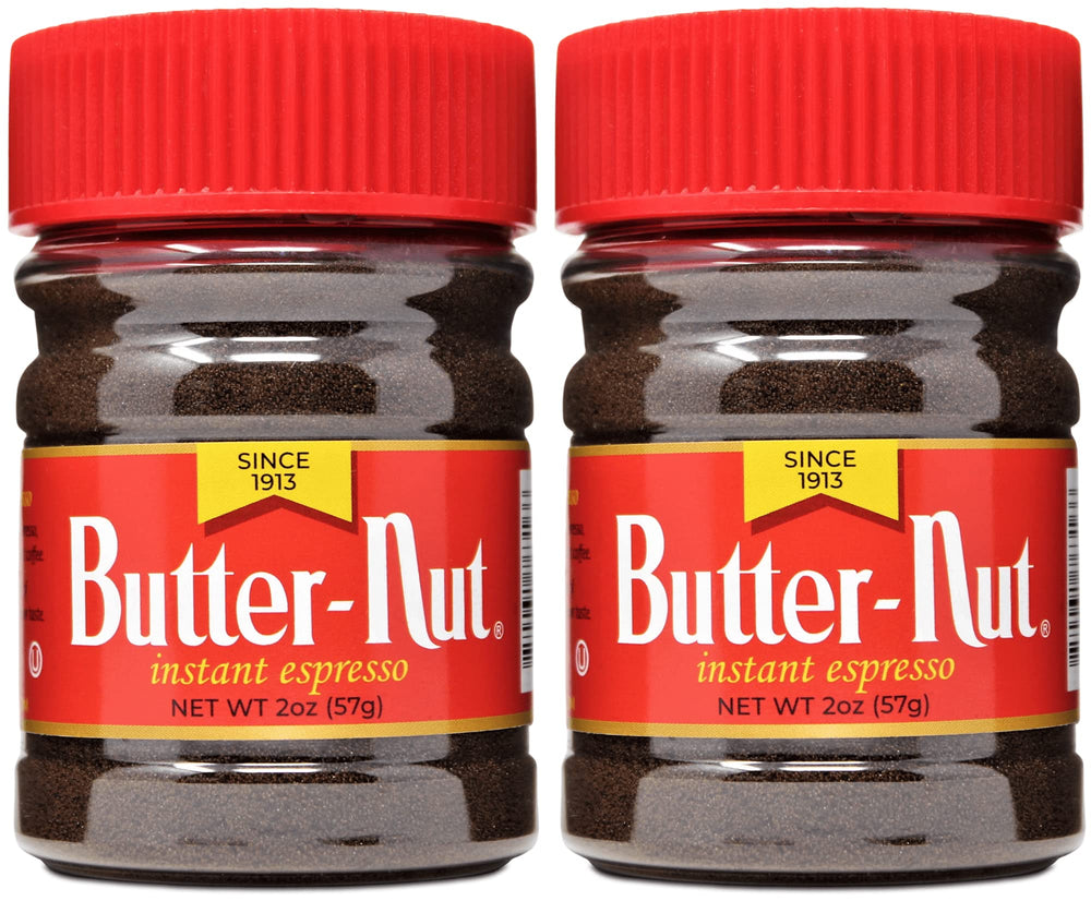 Butter-Nut Instant Espresso packaging ready for quick, convenient coffee at home.