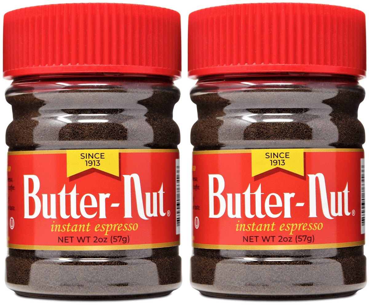 Butter-Nut Instant Espresso packaging ready for quick, convenient coffee at home.