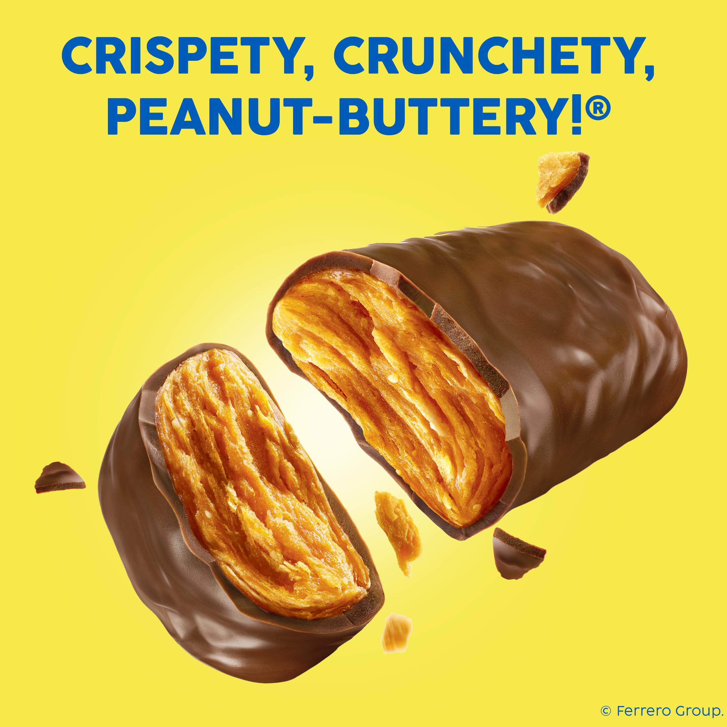 Butterfinger bar cross-section shows peanut-buttery center with chocolate coating