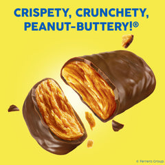 Butterfinger bar cross-section shows peanut-buttery center with chocolate coating