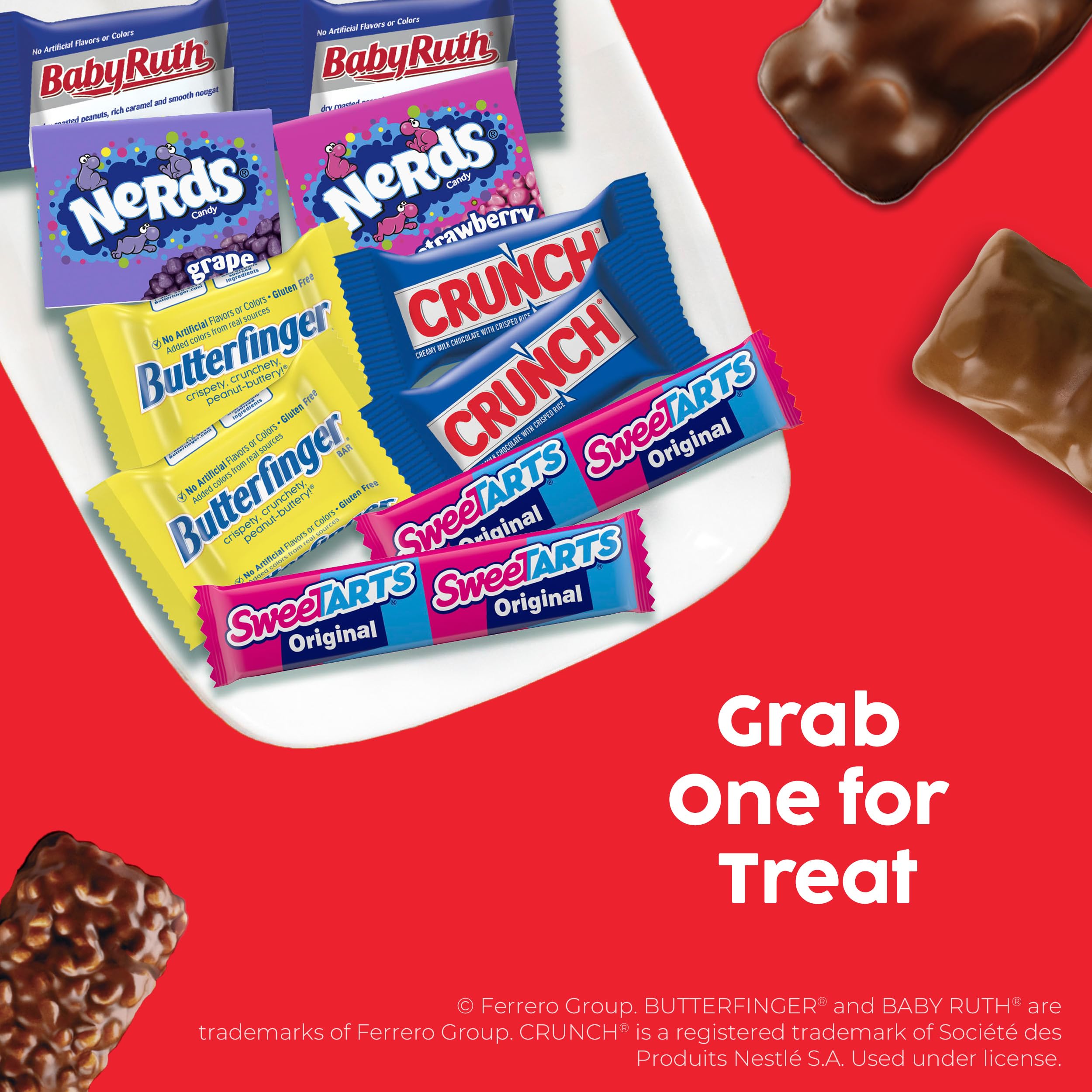 Butterfinger CRUNCH Baby Ruth Nerds SweetTarts bulk ideal for gatherings.