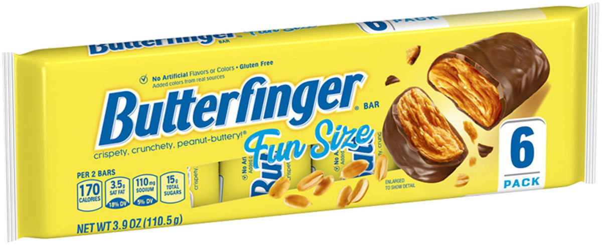 Butterfinger Fun Size bars in a six-pack tray, ready for sharing.