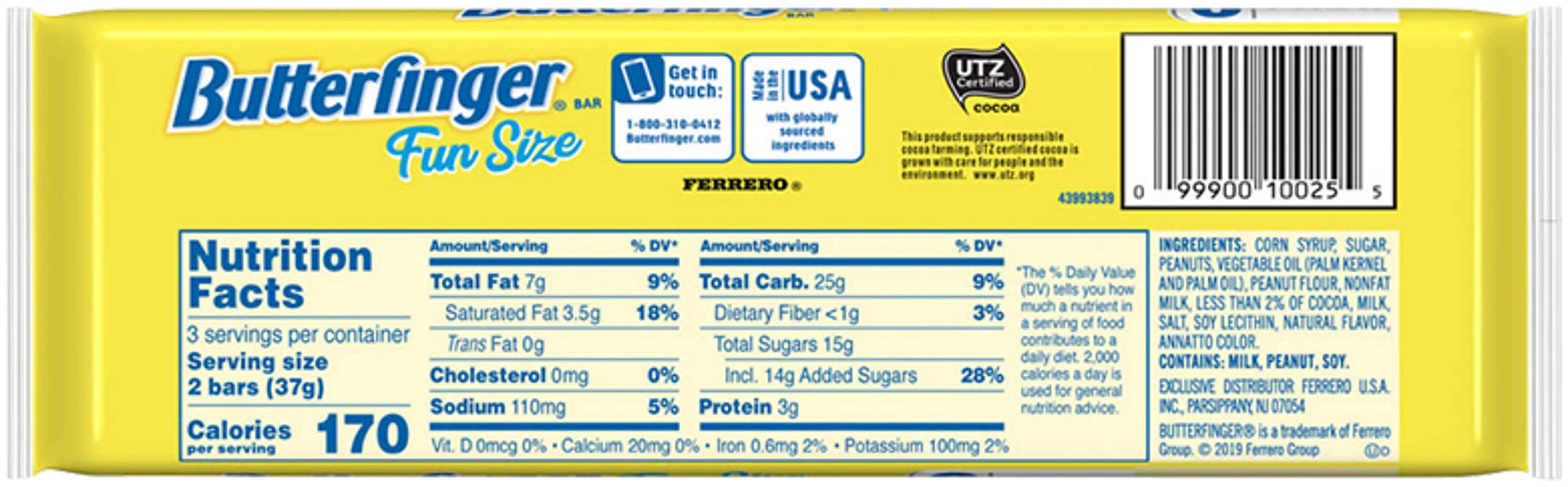 Butterfinger Fun Size bars ideal for baking cookies and cupcakes.