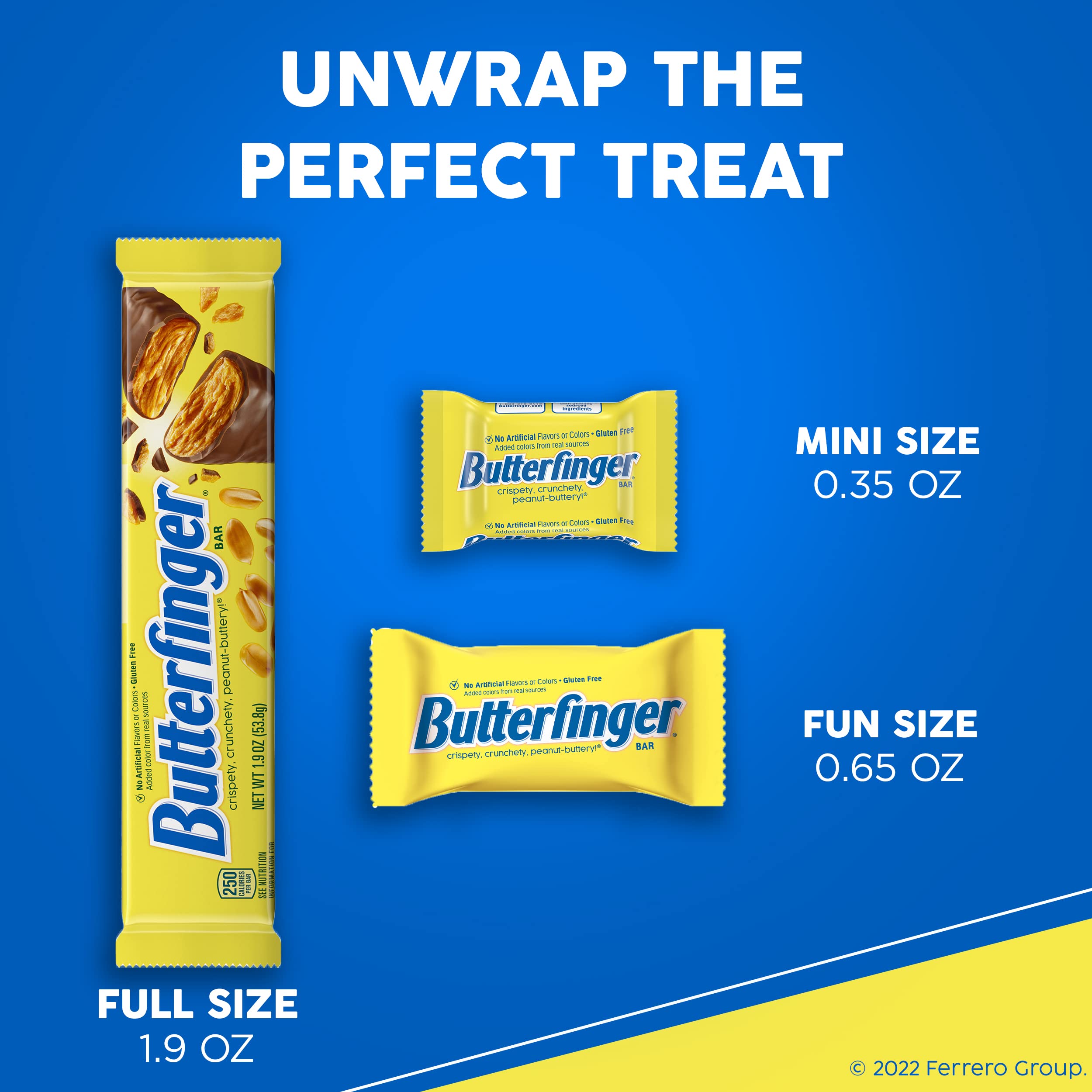 Butterfinger Halloween candy tray for trick-or-treat baskets.