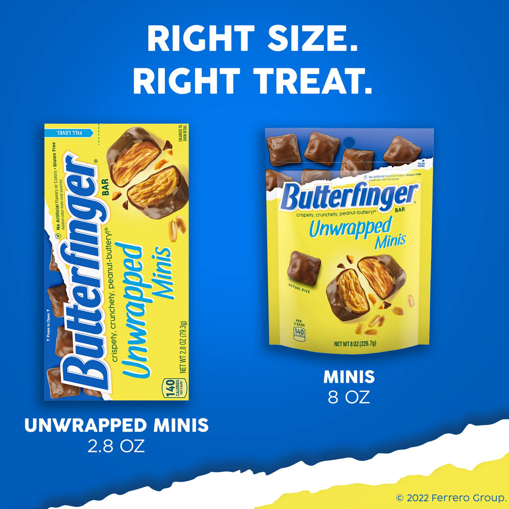 Butterfinger Unwrapped Minis 9-pack concession box ideal for gatherings