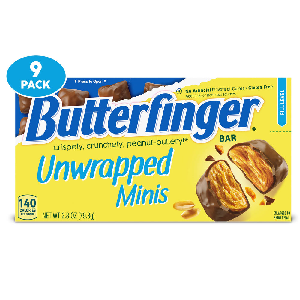 Butterfinger Unwrapped Minis in movie boxes ready for sharing during film night