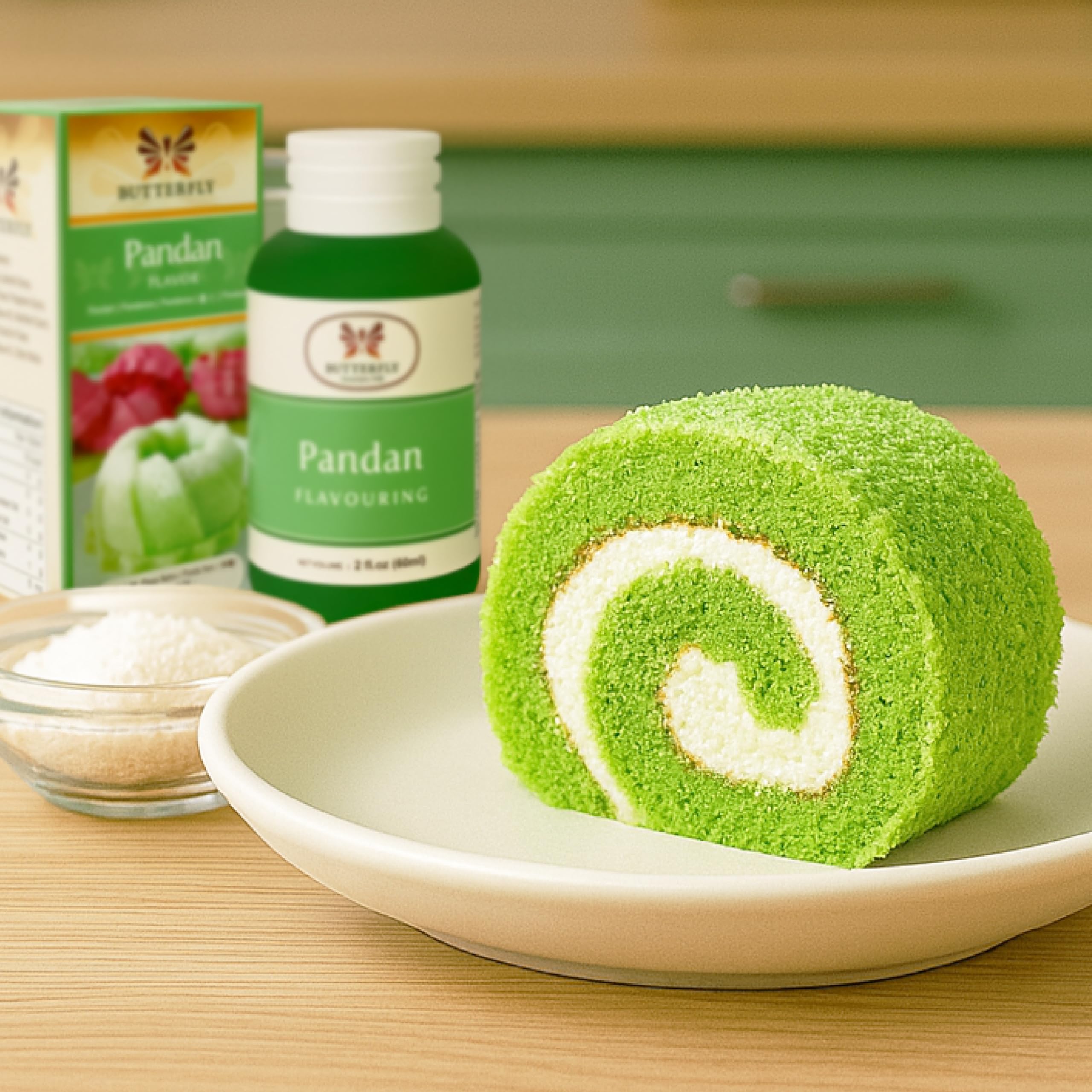 Butterfly Pandan Flavoring enhances coffee or tea with pandan depth