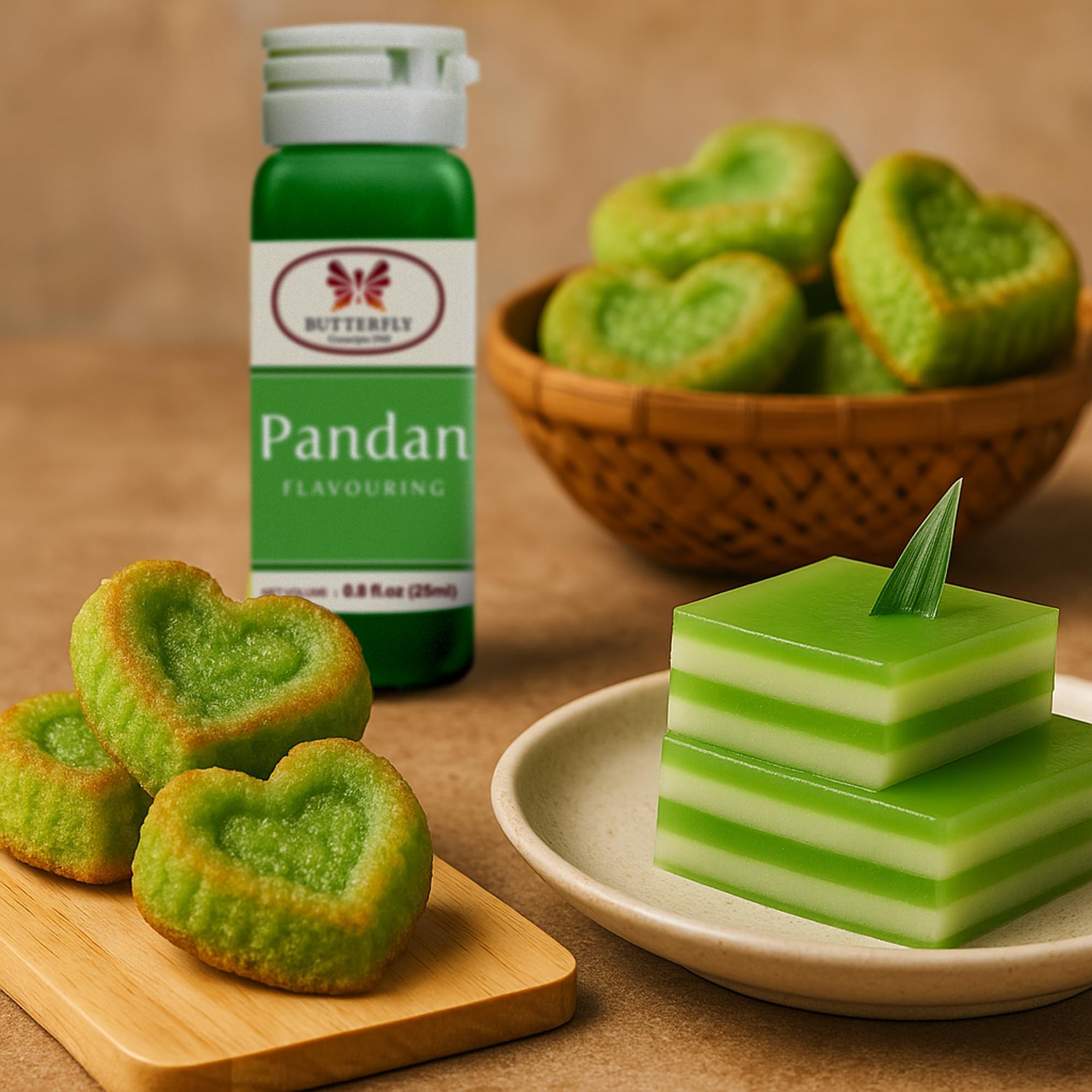 Butterfly Pandan flavoring packaging box perfect for pantry storage