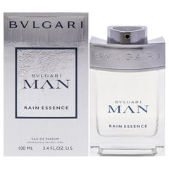 BVLGARI Man Rain Essence bottle captures a rain-kissed scent for daily refinement.