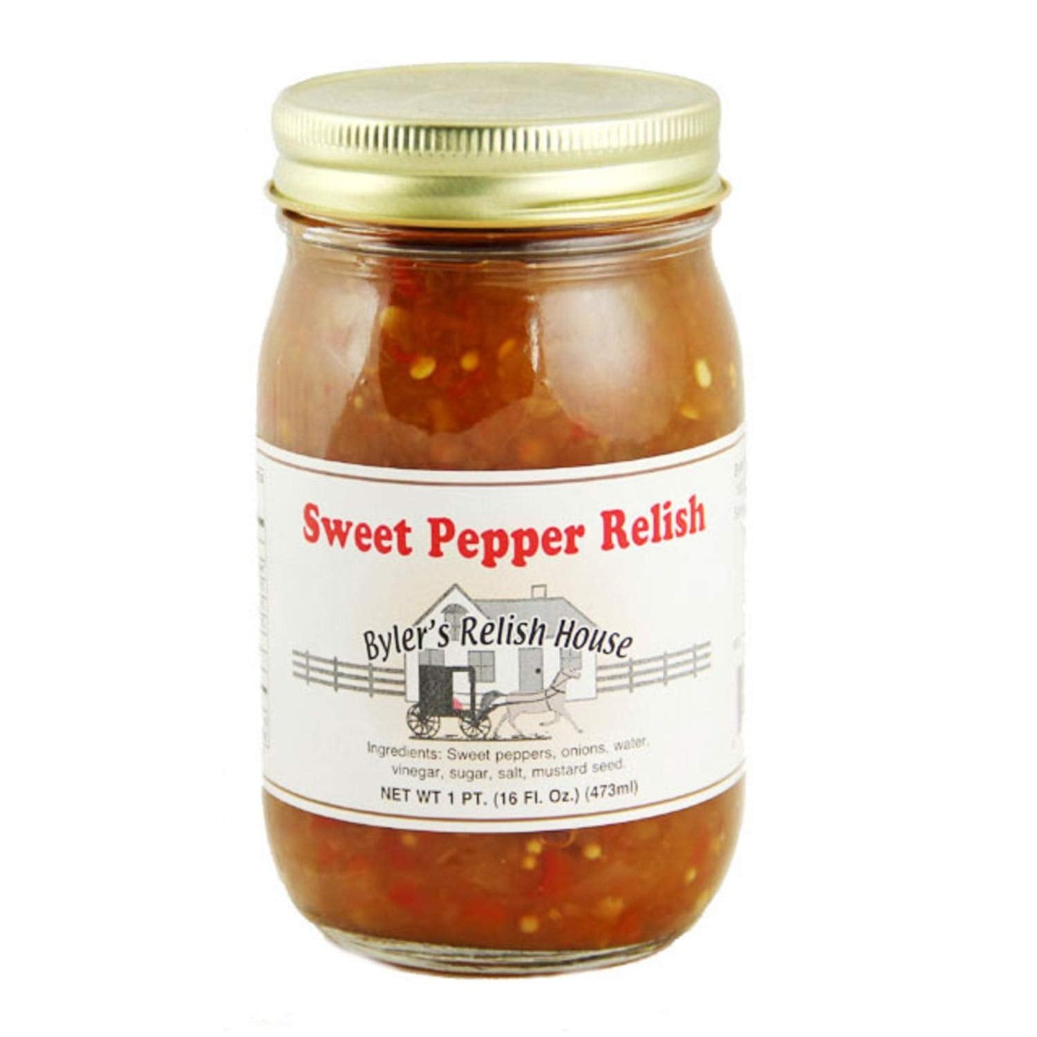 Byler's Relish House close-up of peppers, adds zesty flavor to dishes.