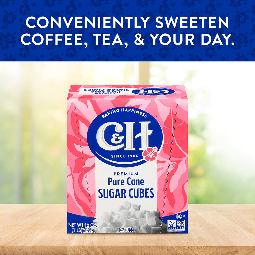 C&H sugar cubes with recipe card included, inspiring baking ideas