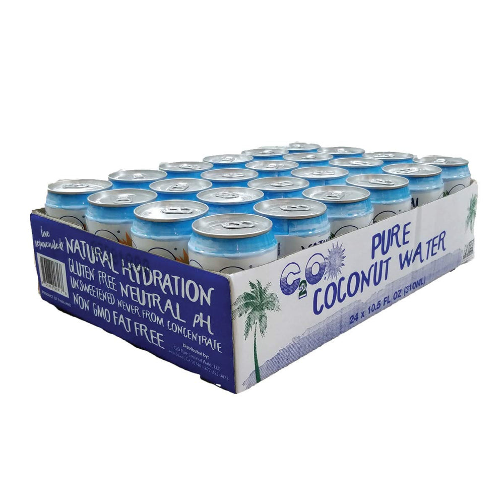 C2O 10.5 oz cans lined up for quick refreshment
