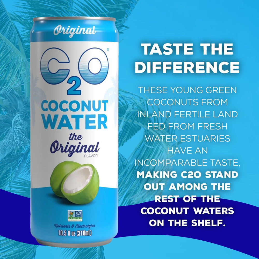C2O coconut water farm sourcing, fresh coconuts powering natural hydration.
