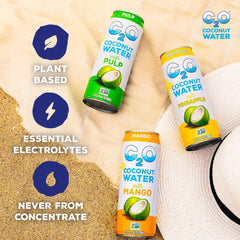 C2O Mango Water being poured into a glass showcases instant refreshment.