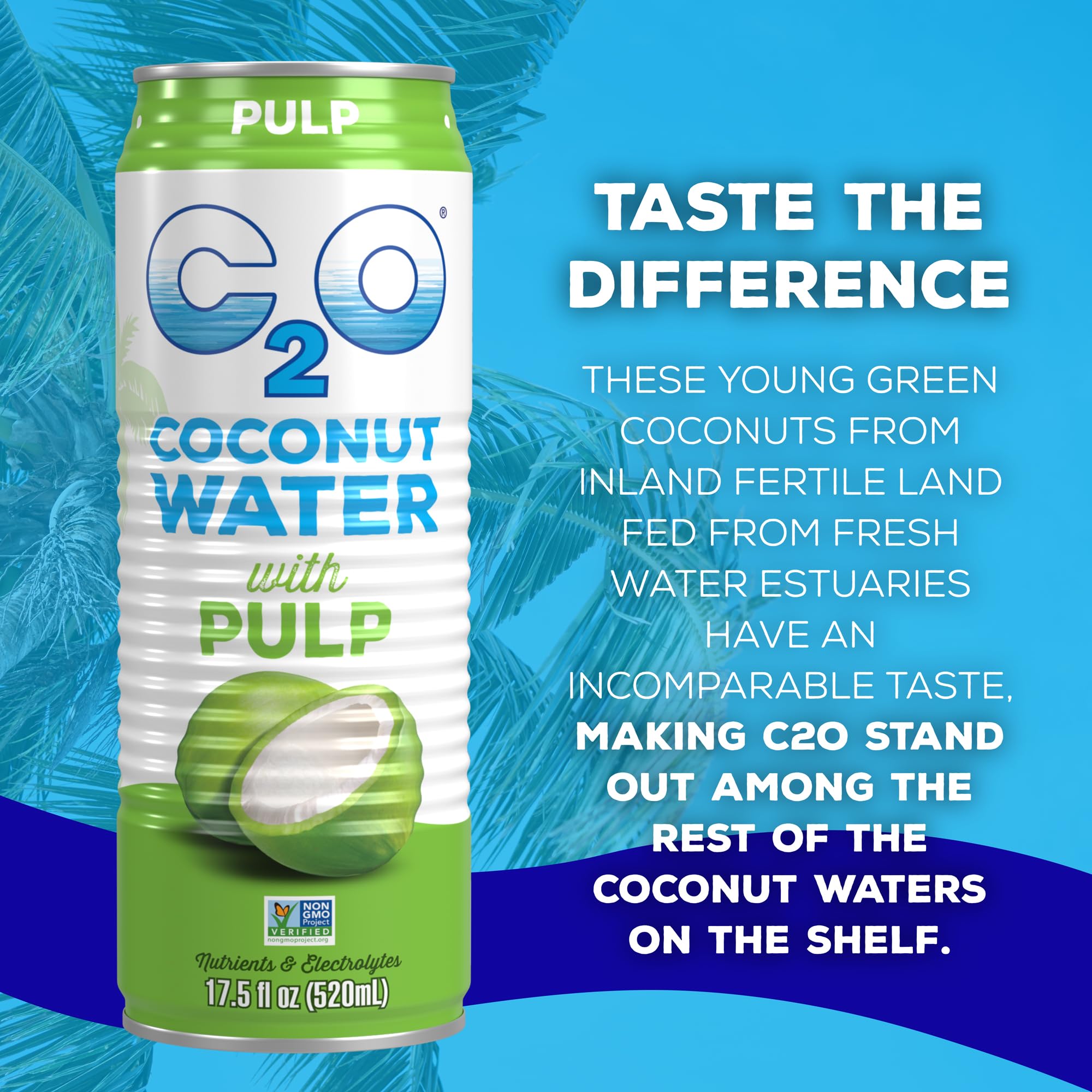 Closeup of C2O label highlighting natural ingredients