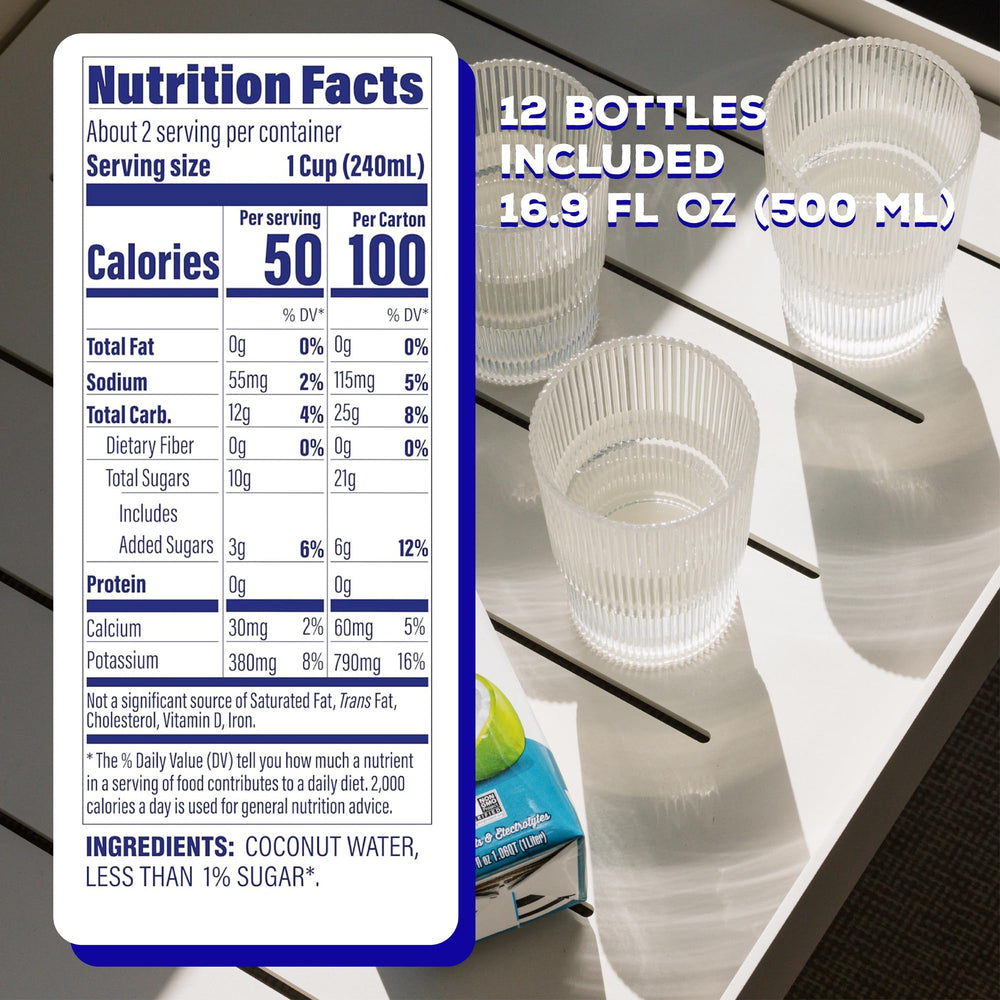 C2O natural coconut water with no artificial ingredients for daily hydration