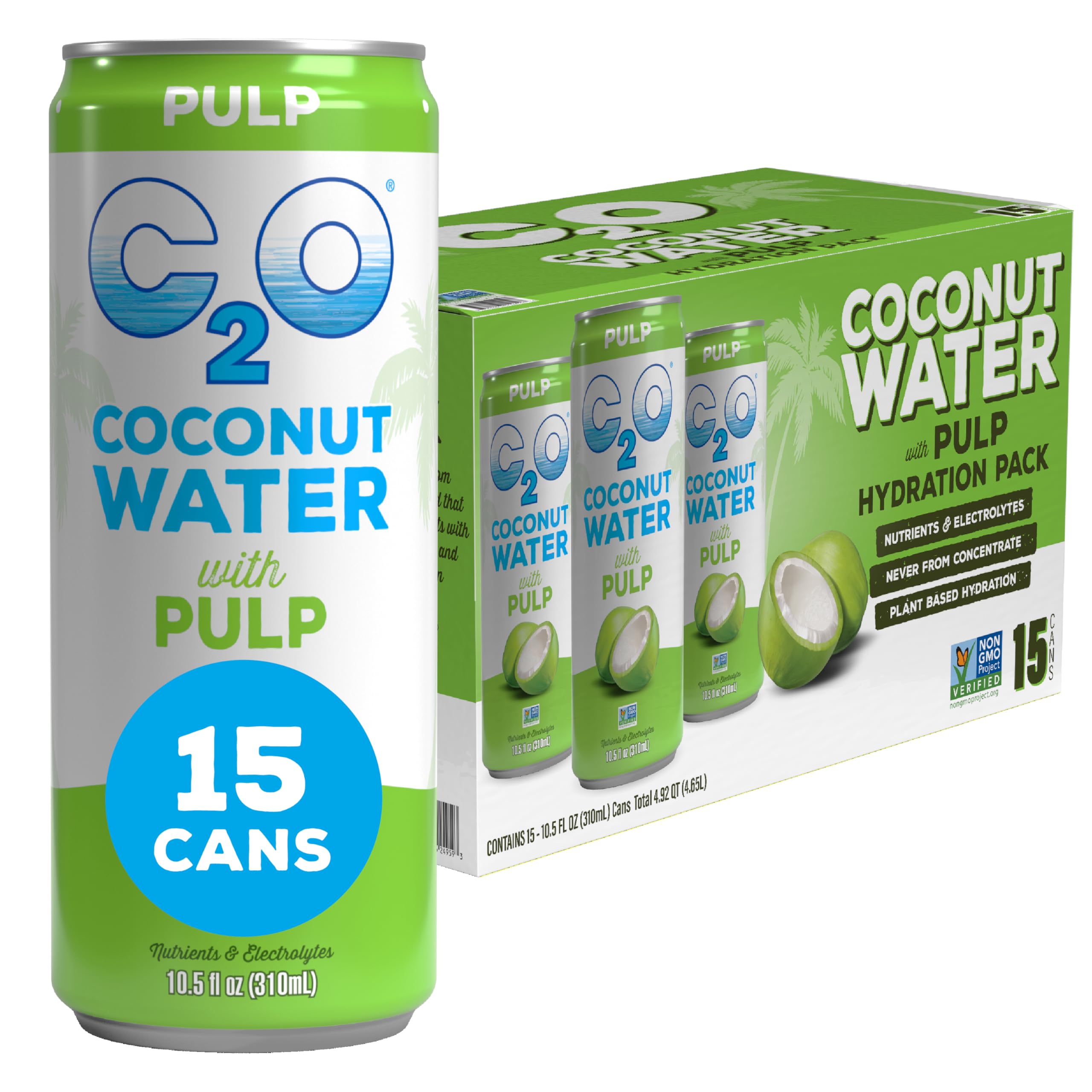 C2O Original Pulp bottle close-up highlighting fresh flavor for on-the-go hydration.