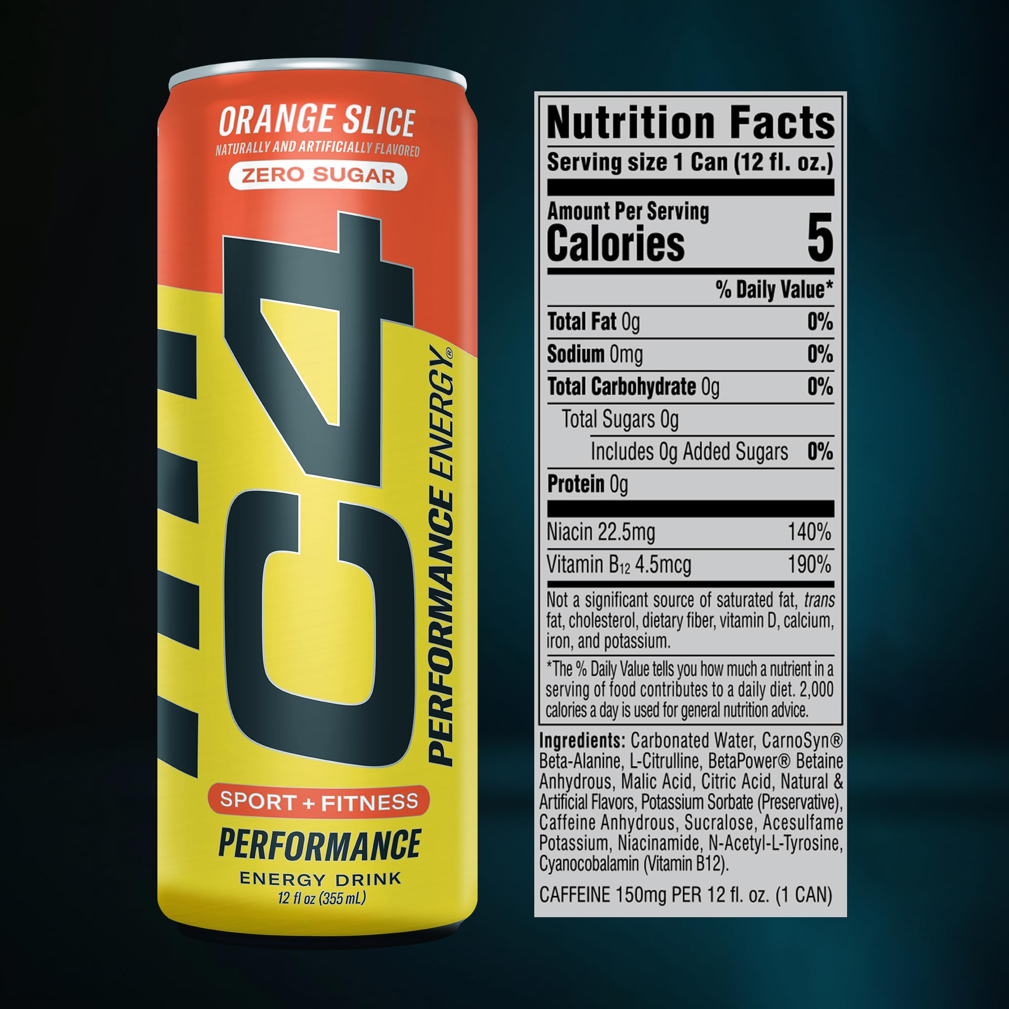 C4 12-pack illustrative display for easy stocking and workouts.