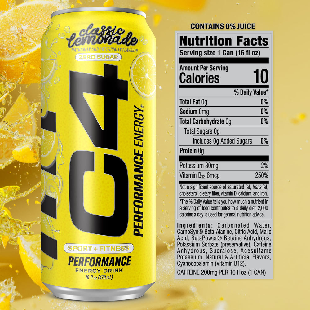 C4 Energy can showing 200mg caffeine for quick workout focus.