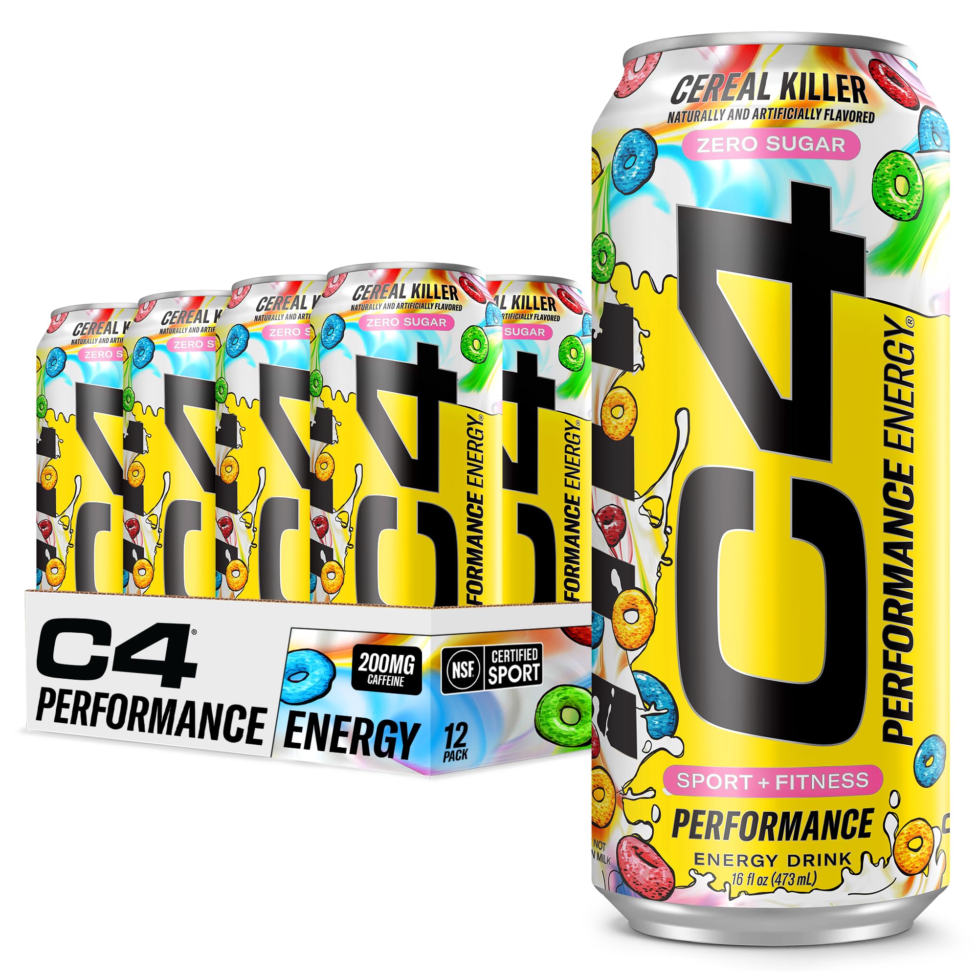 C4 Energy Cereal Killer pack of 12 cans for convenient pre-workout energy.