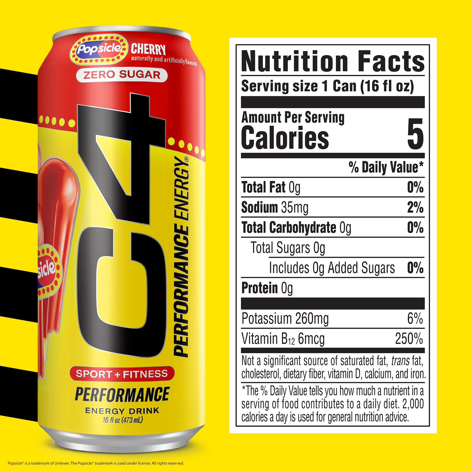 C4 Energy Cherry can side graphic highlights sugar-free formula for clean energy