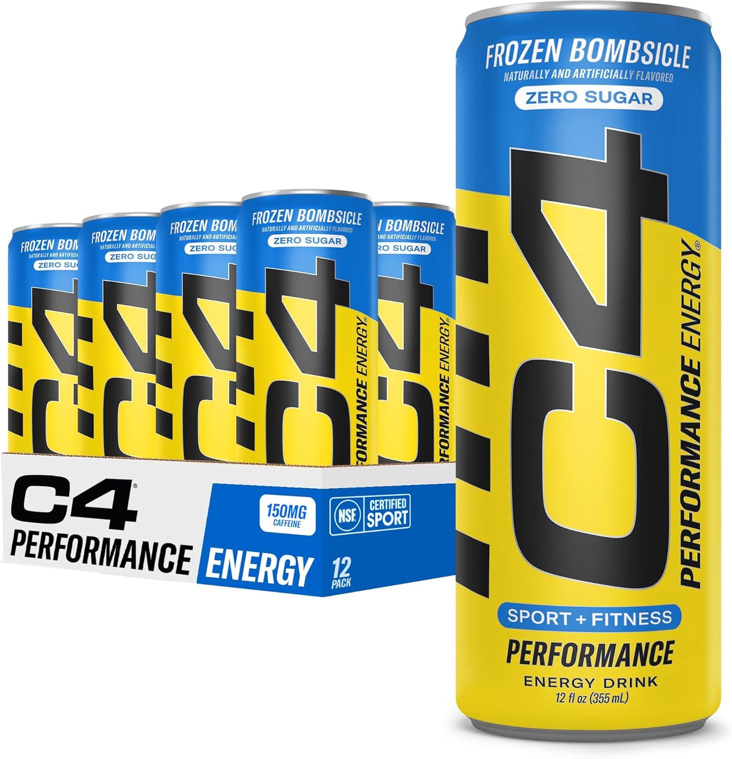 C4 Energy Frozen Bombsicle 12-pack, sugar-free pre-workout option for on-the-go fueling