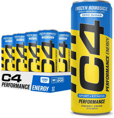 C4 Energy Frozen Bombsicle 12-pack, sugar-free pre-workout option for on-the-go fueling