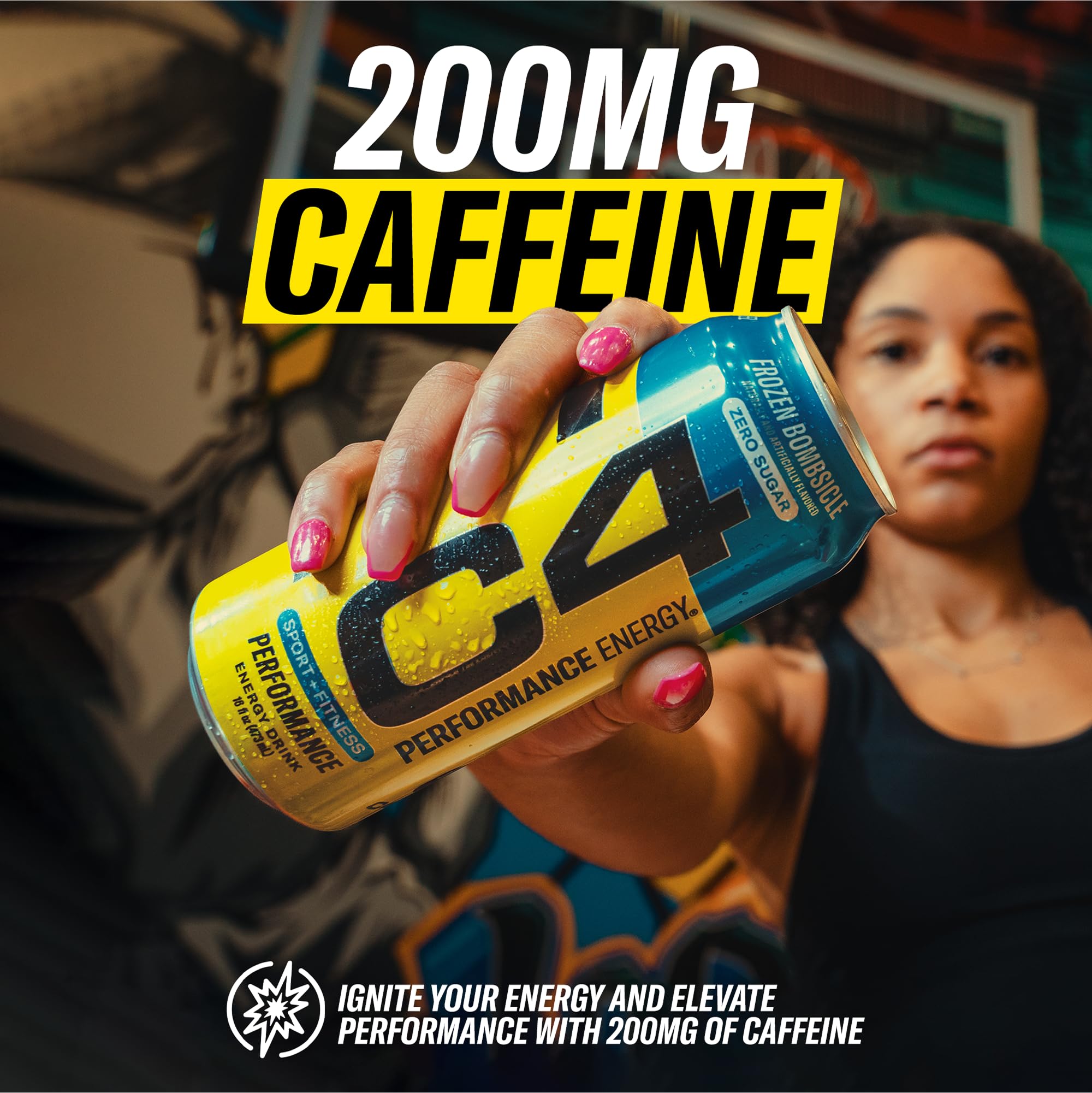 C4 Energy ingredient panel showing caffeine and beta-alanine details for smart fueling.