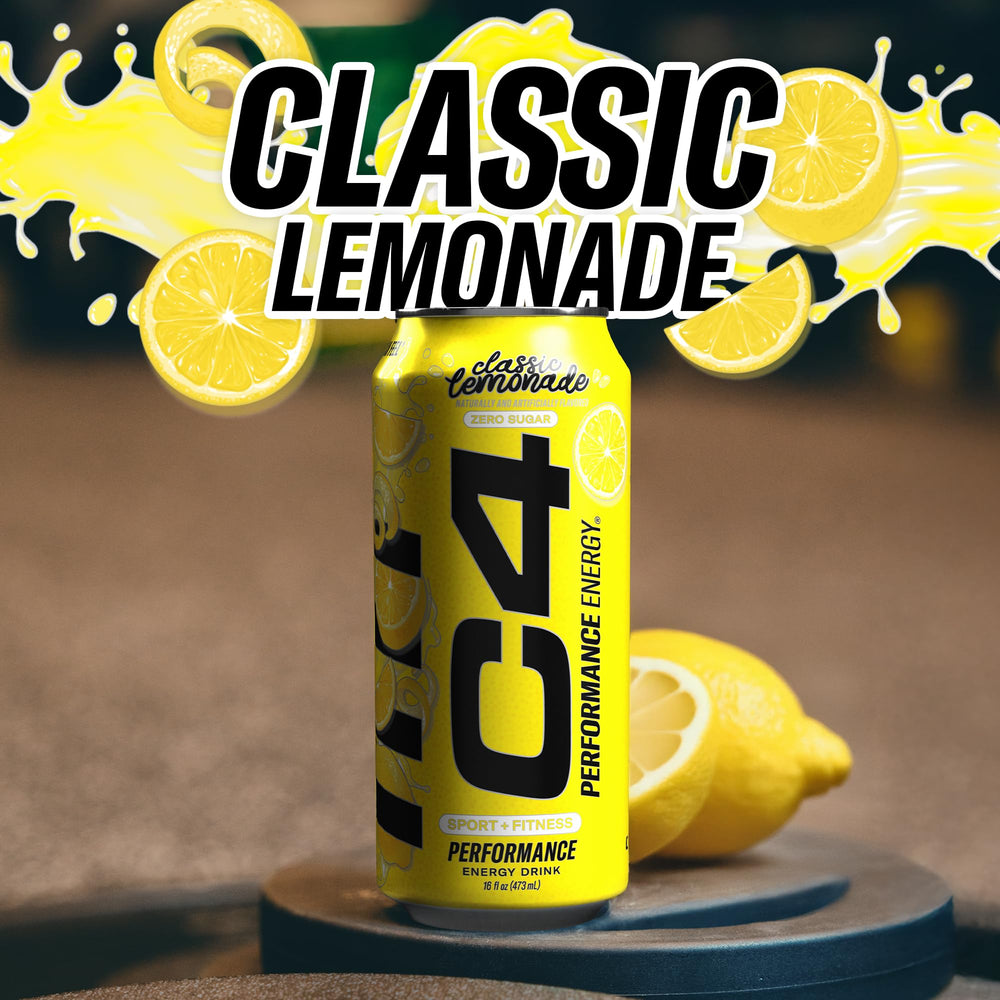 C4 Energy Lemonade being poured into a glass for pre-workout ritual.