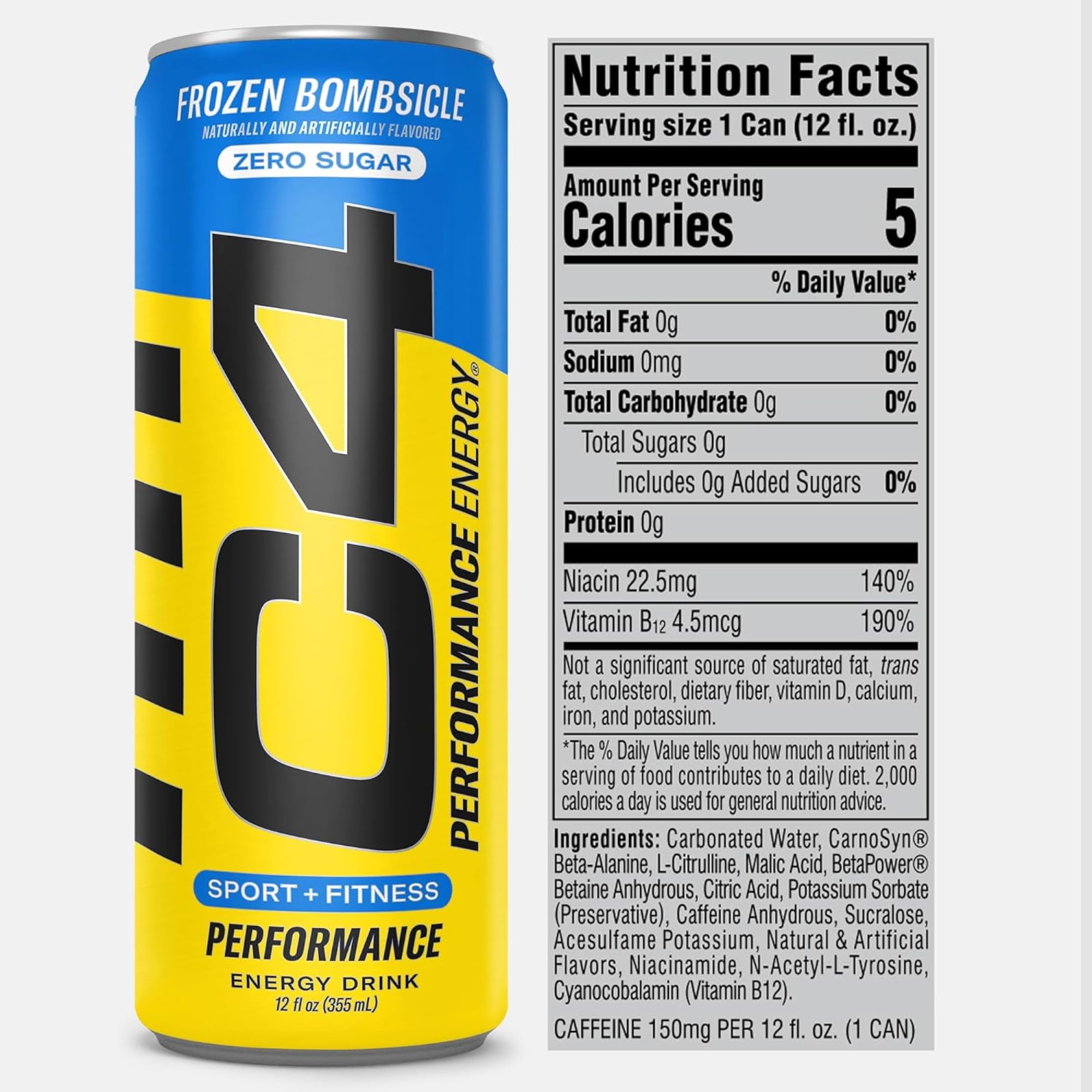C4 Energy Popsicle 200mg caffeine badge emphasizes robust daytime energy
