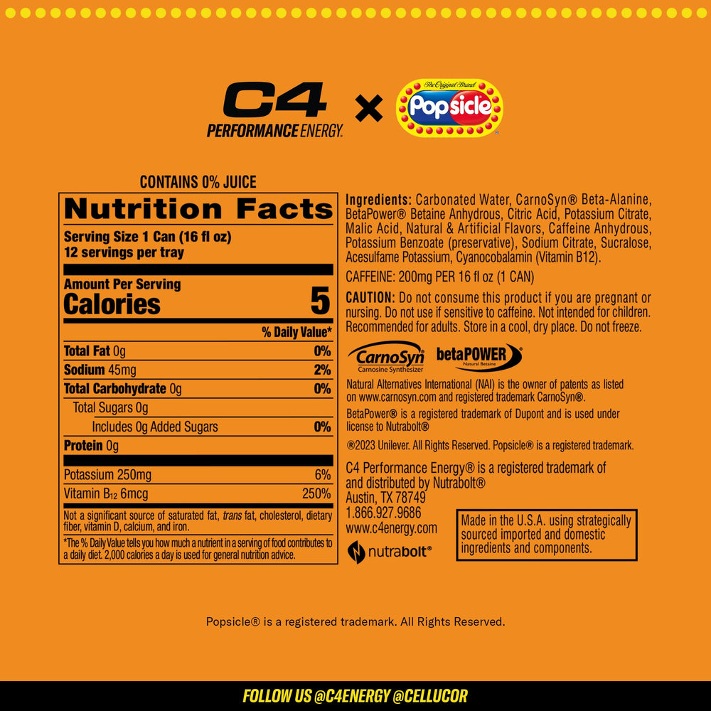C4 Energy Popsicle athlete in action using pre-workout drink.
