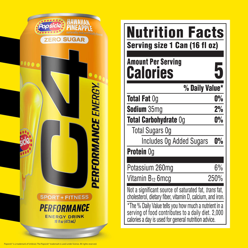 Close-up of C4 Energy label highlighting 200 mg caffeine boost.