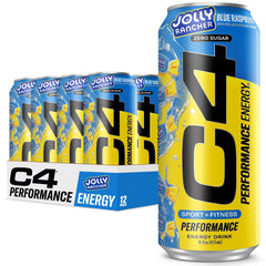 C4 JOLLY RANCHER Blue Raspberry can for pre-workout energy and bold flavor.