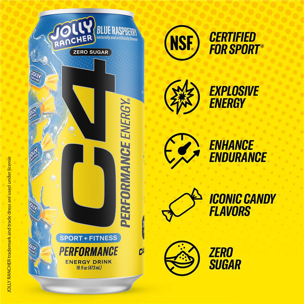 C4 JOLLY RANCHER Watermelon can for fruity energy during workouts.