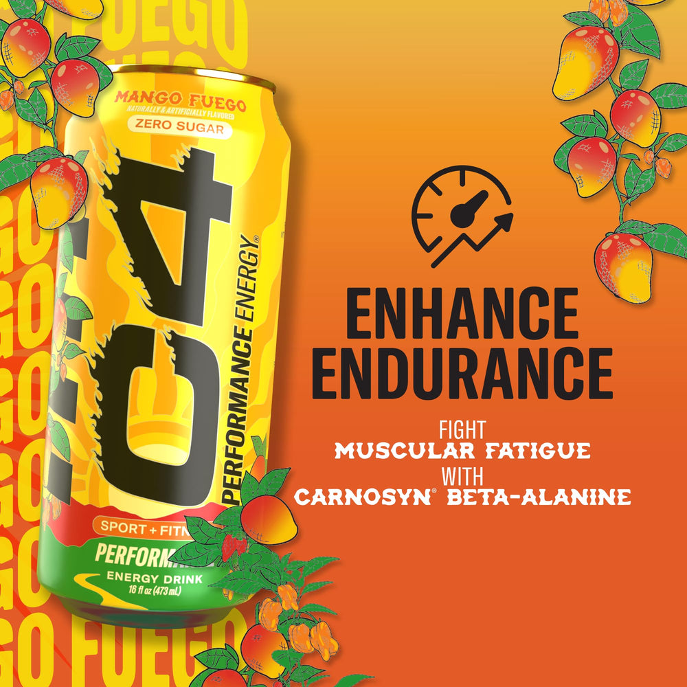 Chilled C4 Mango Fuego can ready for an energy boost.